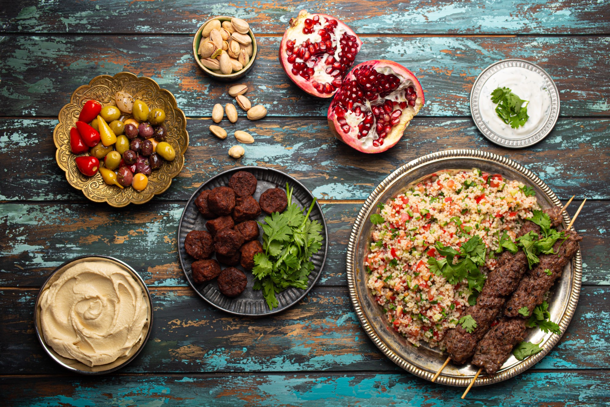 Lebanese food spread